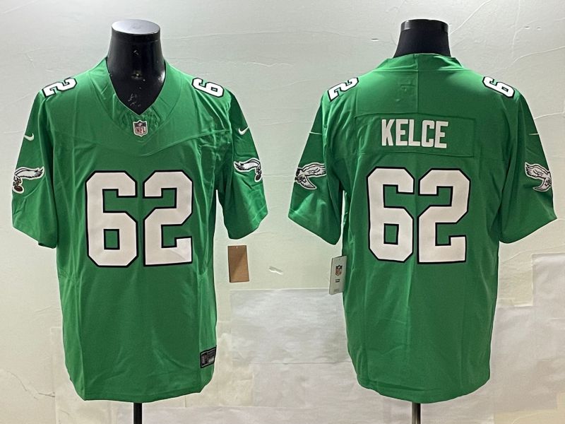 Men Philadelphia Eagles #62 Kelce Green three generations 2025 Nike Vapor Limited NFL Jersey style 21->philadelphia eagles->NFL Jersey